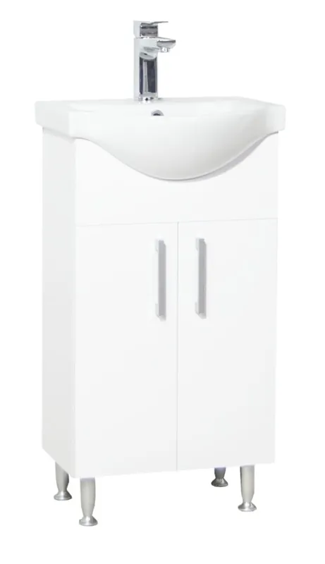 Ultima șansă Mobilier baie, baza si lavoar, 45 cm, alb, seria 101, BadenMob