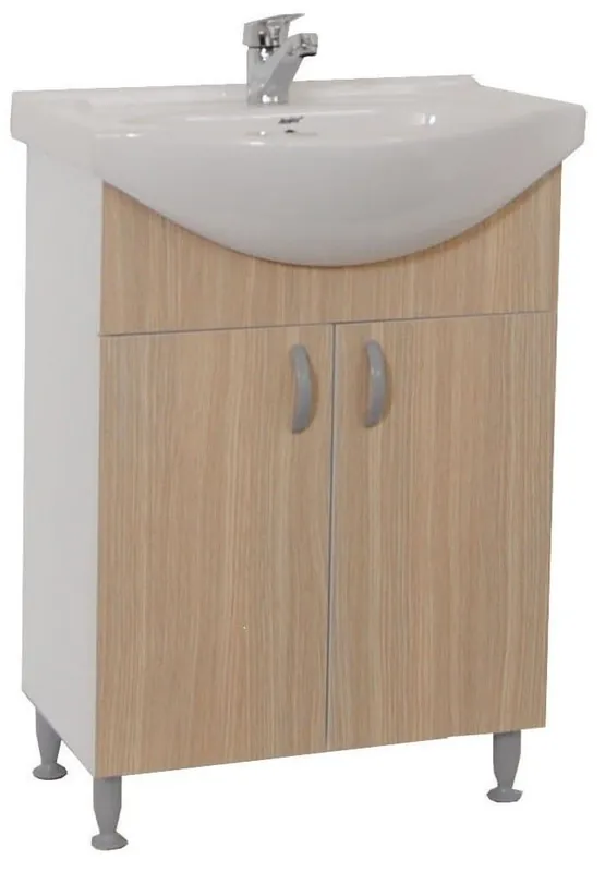 Retur gratuit Mobilier baie, baza si lavoar, 55 cm, alfa, fag, seria 001, BadenMob