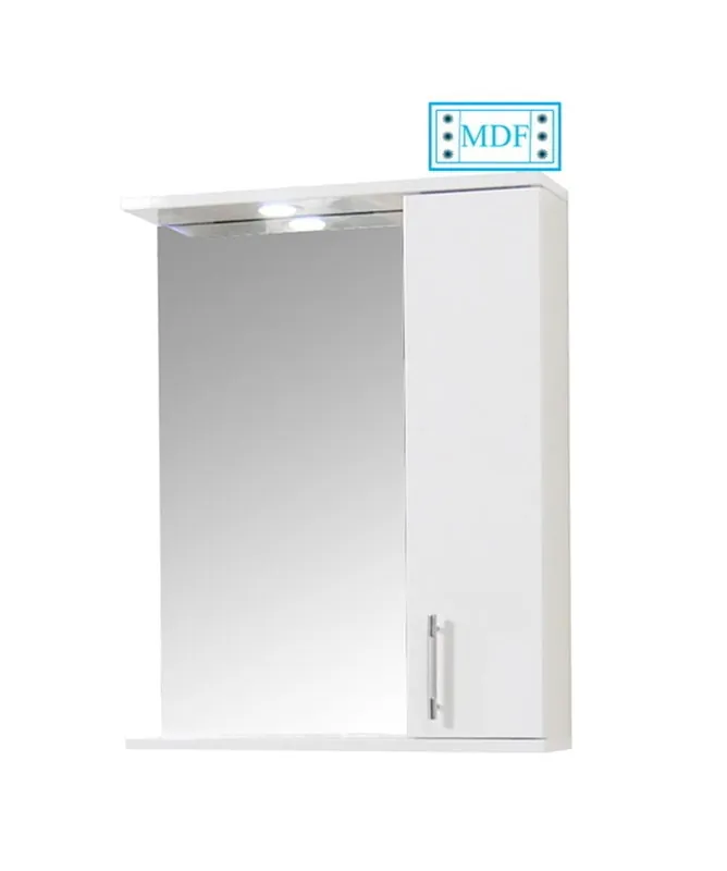 Livrare rapidă Oglinda baie, cu dulap, 55 cm, alb, seria 020, BadenMob