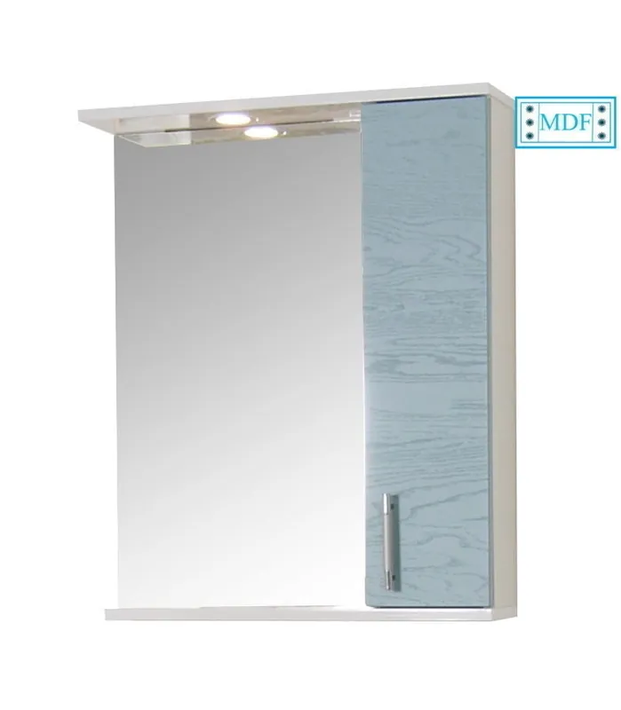 Popular Oglinda baie, cu dulap, 60 cm, bleu rustic, BadenMob