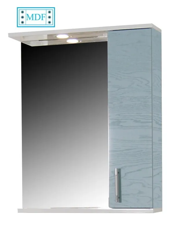 Preț promoțional Oglinda baie, cu dulap, 55 cm, bleu rustic, MDF, seria 020, BadenMob