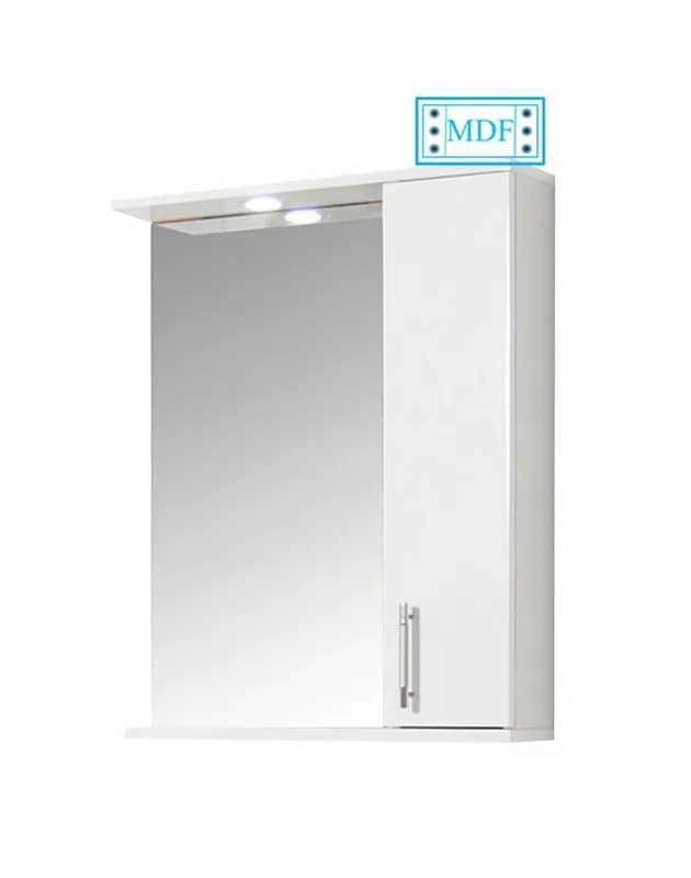 Oglinda baie, cu dulap, 60 cm, alb, MDF, seria 020, BadenMob Retur gratuit