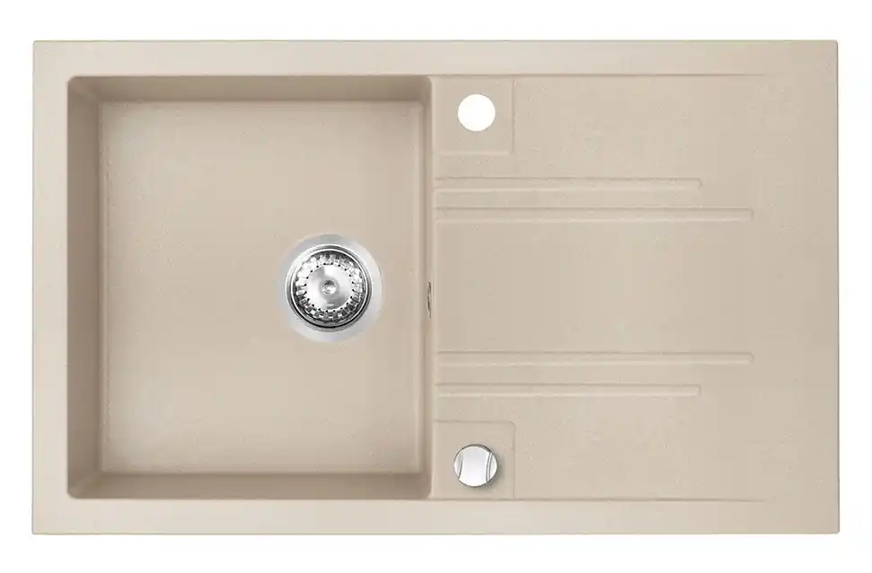 Chiuveta bucatarie, nisip, 78 x 48 cm, o cuva si picurator, DRGM48/78SA, Ferro Discount