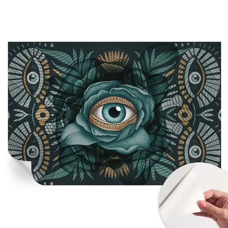 Fototapet modern pentru sufragerie cu model ochi de floare Reducere