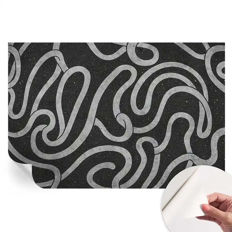 Ieftin Fototapet modern pentru sufragerie cu design de forme răsucite