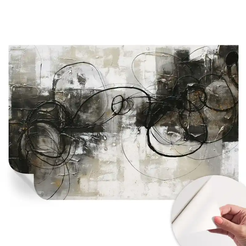 Tapet autoadeziv pentru camera de zi cu model vârtej abstract Reducere specială
