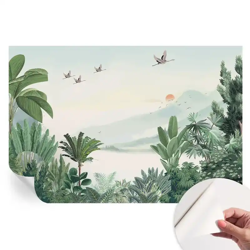 Fototapet modern Oază tropicală pentru sufragerie Reducere de preț