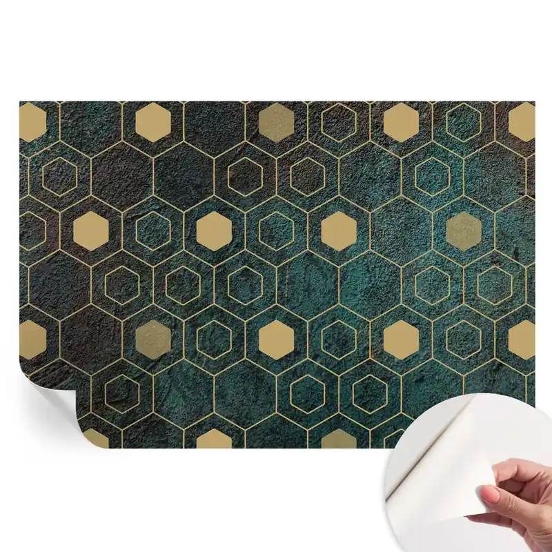 Tapet fotografic autoadeziv cu model geometric hexagone Bestseller