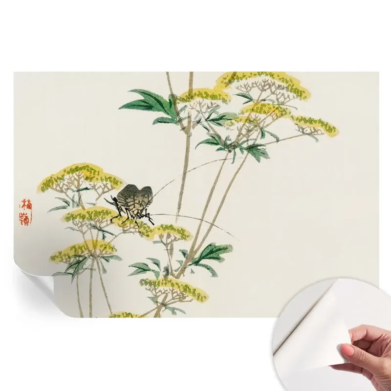 Tapet autoadeziv pentru camera de zi cu model floral natură Super ofertă