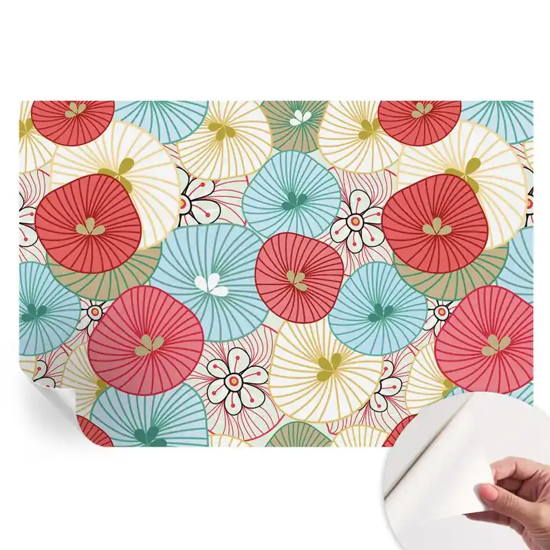 Tapet autoadeziv pentru camera de zi cu model floral Popular