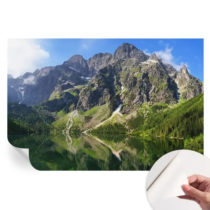 Fototapet modern pentru sufragerie cu peisaj montan pitoresc Preț mic