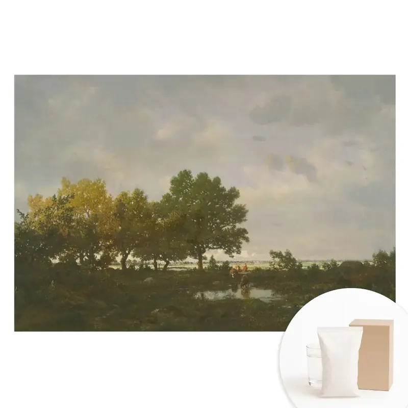 Reducere specială Tapet fotografic din material nețesut cu peisaj de pădure și călăreț