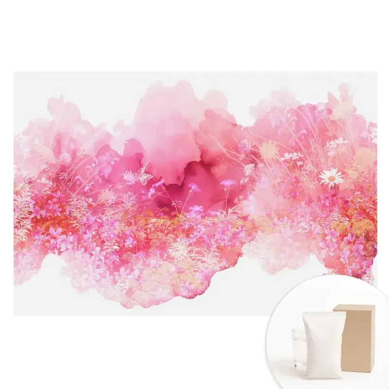 Cumpărături sigure Tapet nețesut cu imprimeu abstracție florală roz