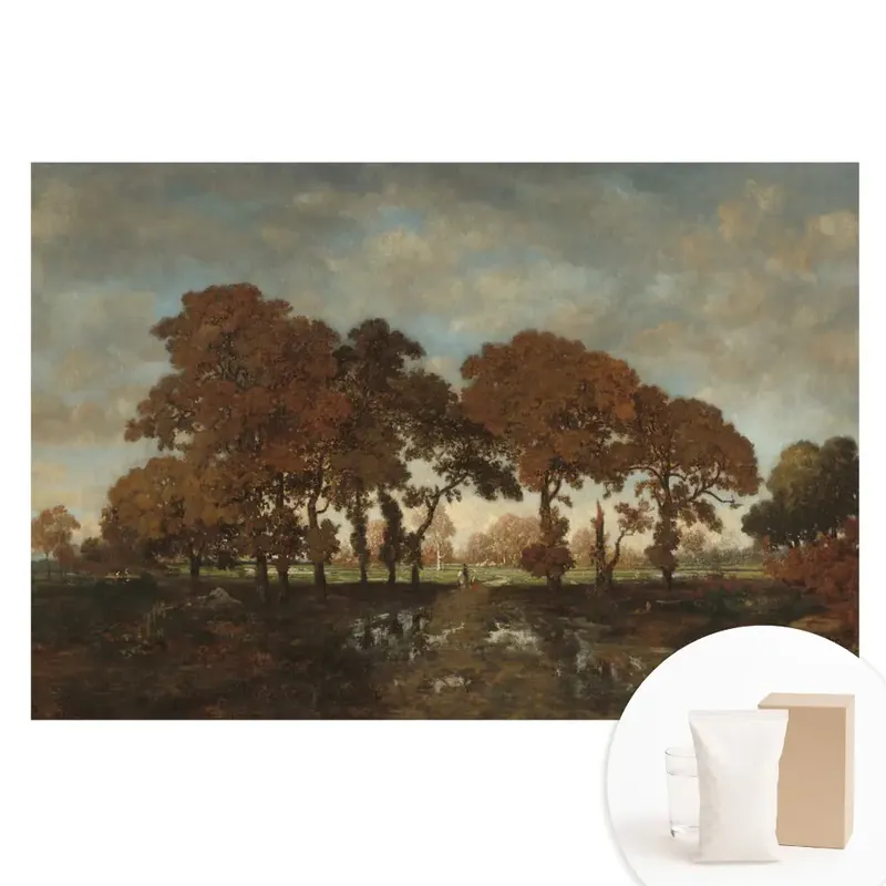 Lichidare de stoc Fototapet din material nețesut cu peisaj rustic și copaci de toamnă