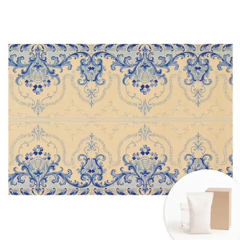 Tapet foto pe material nețesut cu model ornamental clasic albastru elegant Popular