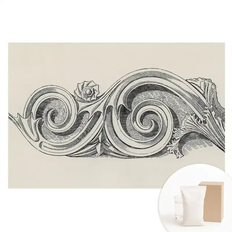 Comandă acum Tapet foto mare pentru perete cu ornament vegetal clasic elegant