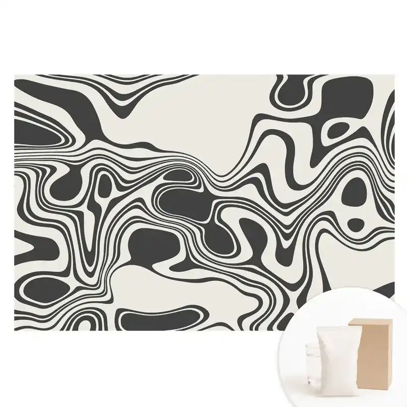 Disponibil imediat Tapet foto din material nețesut cu model abstract de valuri în contrast