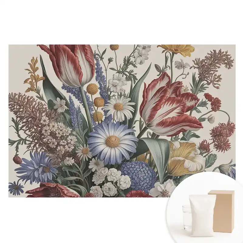 Lichidare de stoc Fototapet nețesut cu imprimeu floral în stil clasic