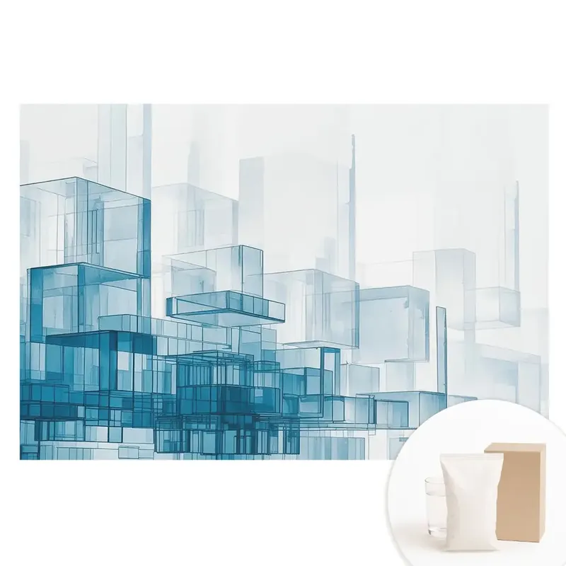 Ieftin Tapet foto pentru perete cu design modern de cuburi spațiale albastre