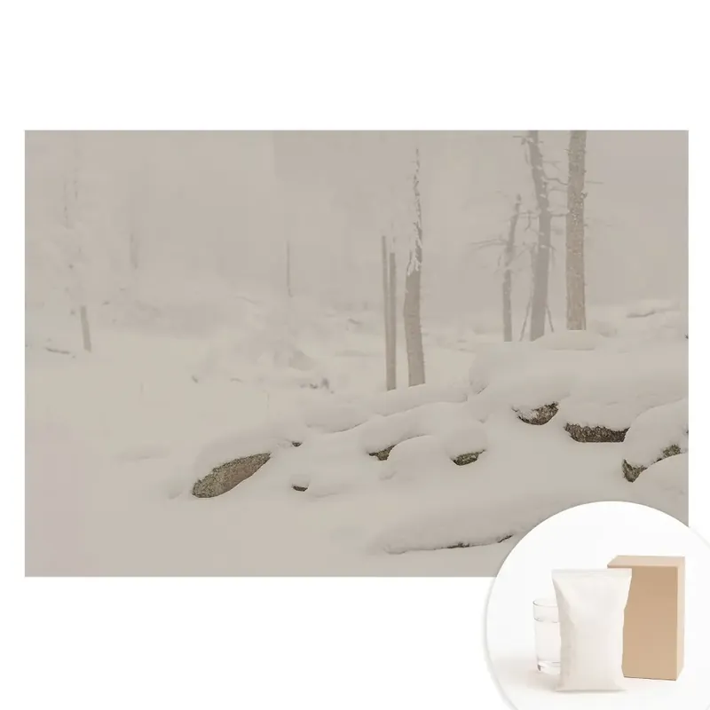 Tapet foto mare cu peisaj de iarnă și pădure confortabilă Ofertă exclusivă