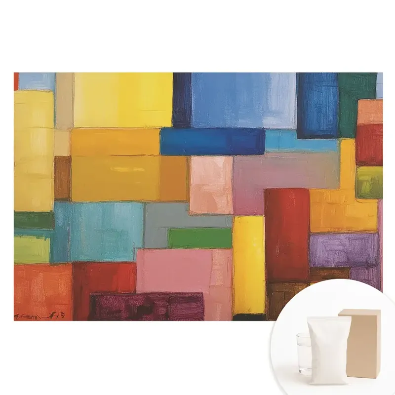 Preț mic Fototapet din material nețesut cu imprimeu geometric colorat