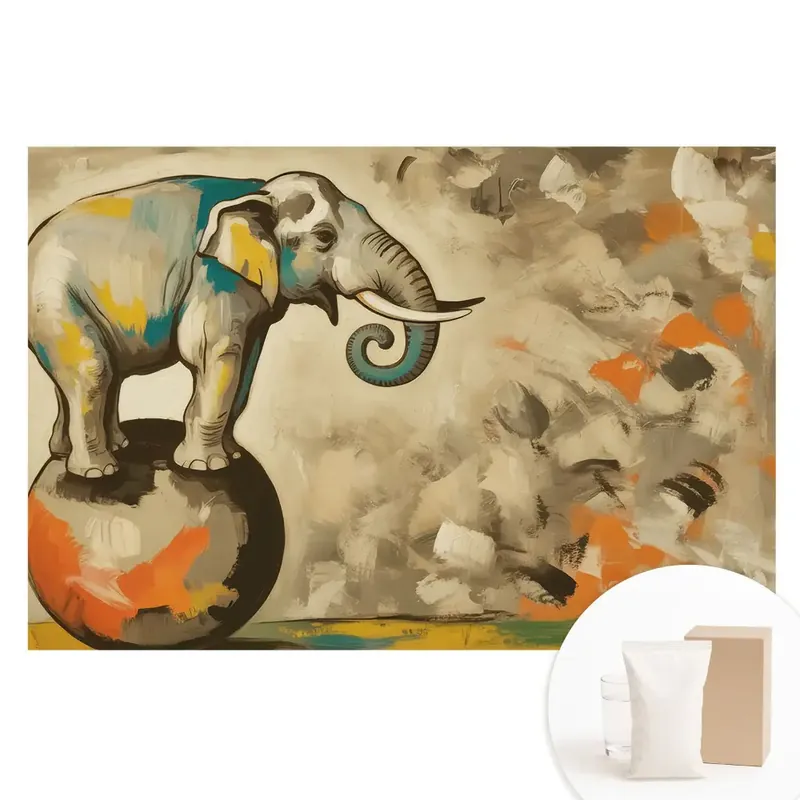Promoție Tapet nețesut cu elefant colorat pe minge