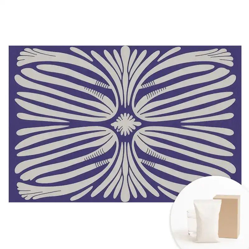Preferatul clienților Tapet nețesut cu motive florale simetrice pe fond violet