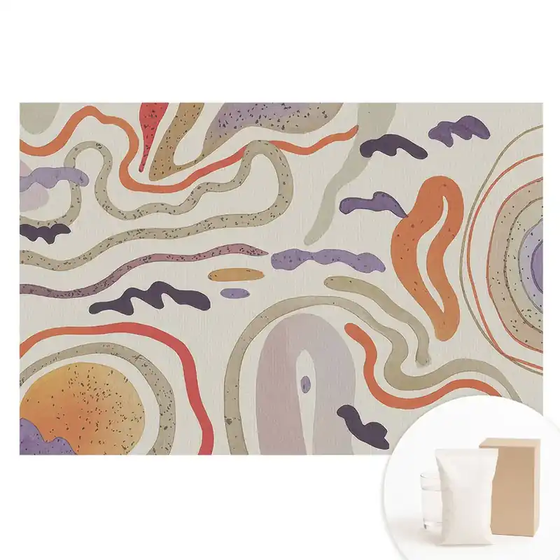 Fototapet mare pentru perete cu linii și forme abstracte colorate Reducere de preț