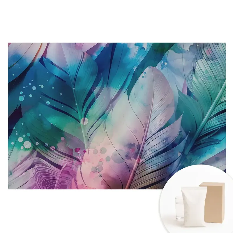 Cumpărături sigure Tapet fotografic din material nețesut cu model de pene colorate