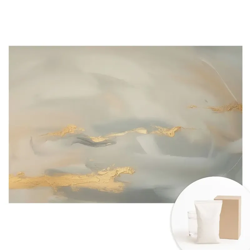 Super ofertă Tapet nețesut cu imprimeu pastel și accente galbene