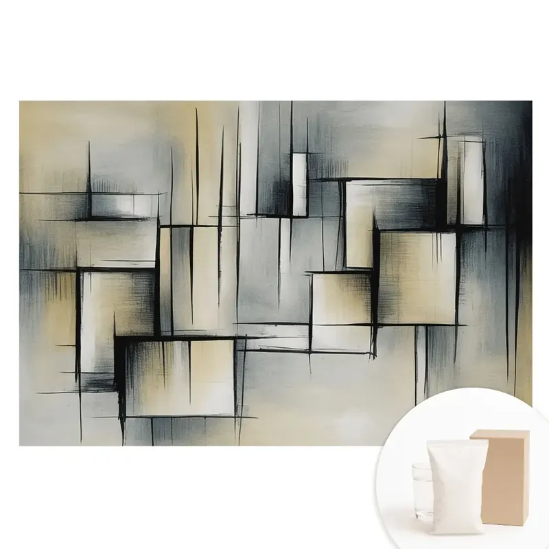 Ultima șansă Fototapet din material nețesut cu model geometric modern în nuanțe de gri