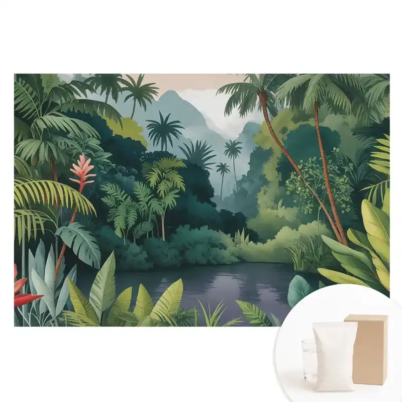 Ofertă de sezon Tapet fotografic din material nețesut cu design de junglă tropicală
