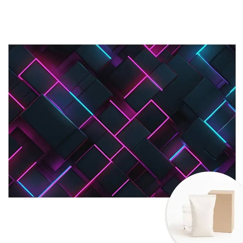 Tapet nețesut cu model geometric și iluminare pe fundal cu neon Cel mai vândut