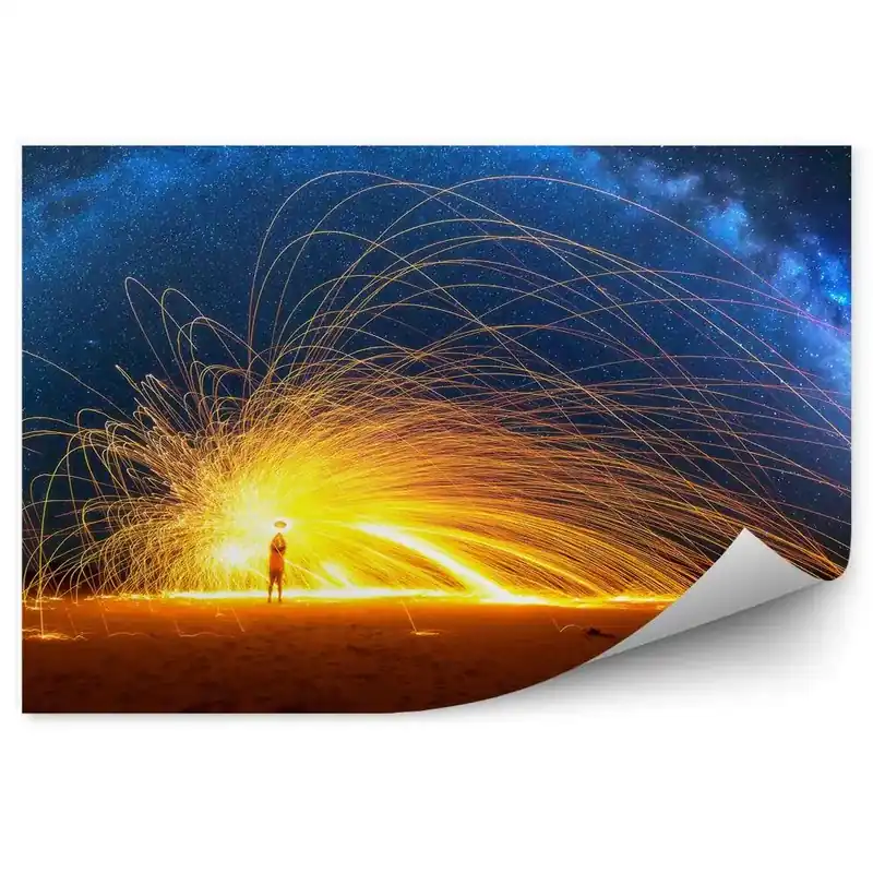 Ultima șansă Fototapet pentru perete Arcuri Calea Lactee Foc Lumină Deșert Cer Stele Galaxie Cosmos