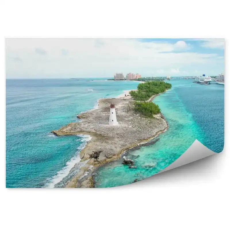 Fototapet perete Bahamas Nassau Marea Caraibelor Cer Felinare Zgârie-Nori Bărci Insulă Cer Nori Retur gratuit