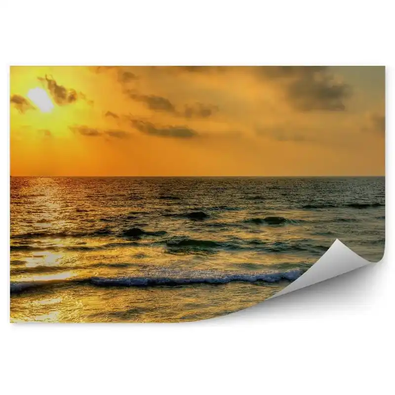 Fototapet Apus De Soare Marea Mediterană Cer Nori Reducere de preț