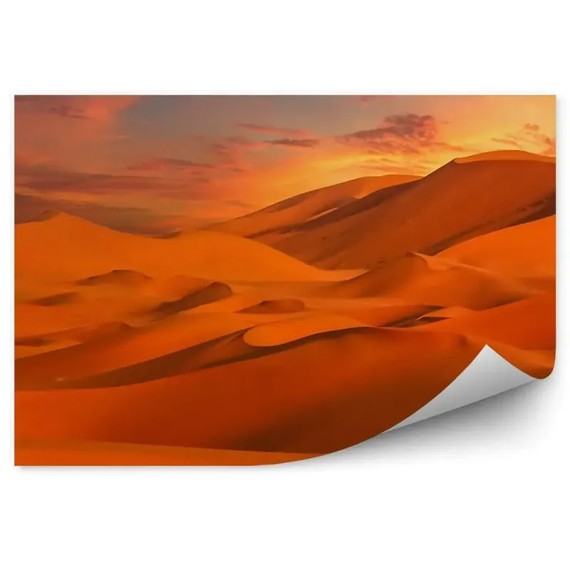 Fototapet pentru perete Dunele Roșii Ale Deșertului Merzouga Apus De Soare Ieftin