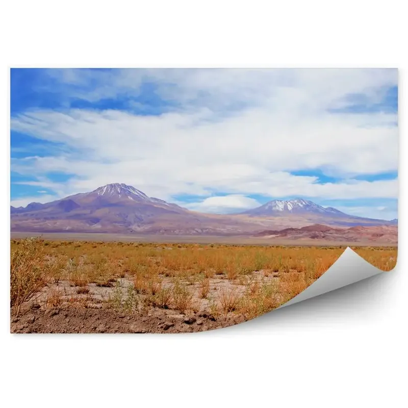 Preferatul clienților Fototapet vintage Vedere Panoramică A Munților Din Deșertul Atacama, Norii Cerului