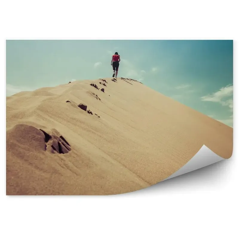 Decor fototapet Fată Dune Deșert Kazahstan Cer Nori Premium