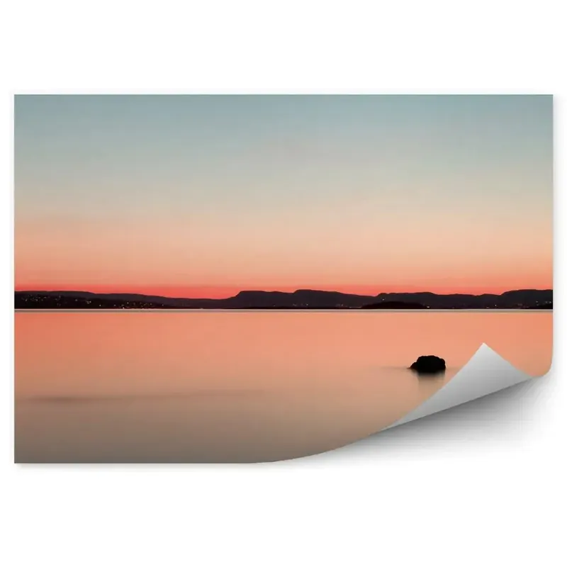 Fototapet pentru perete Munții Cu Vedere La Ocean Apus De Soare La Oraș Reduceri