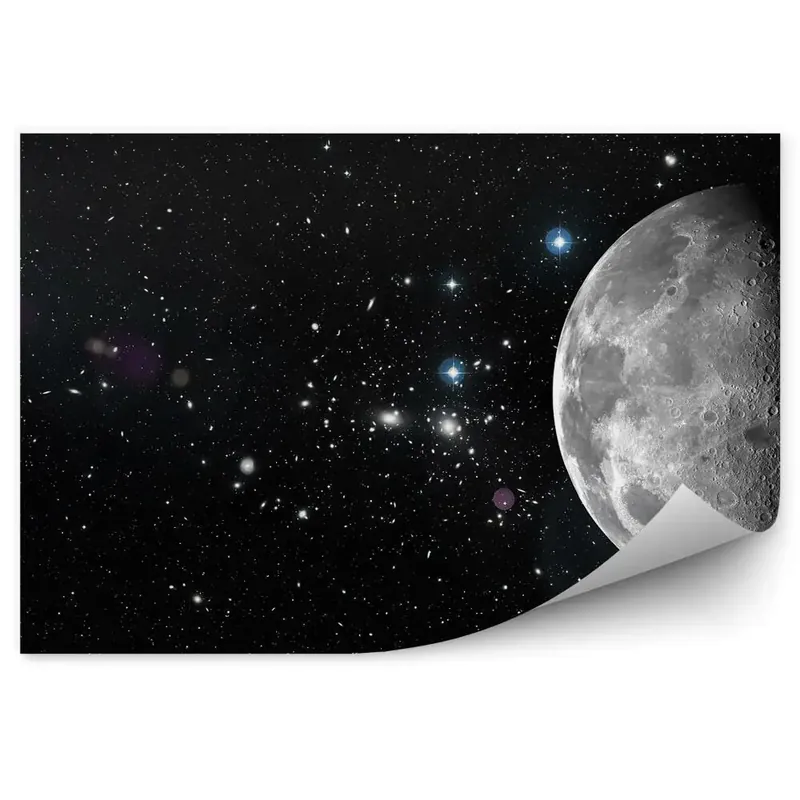 Fototapet pentru perete Cratere Lunare Stele Cer Spațiul Cosmic Ultima șansă