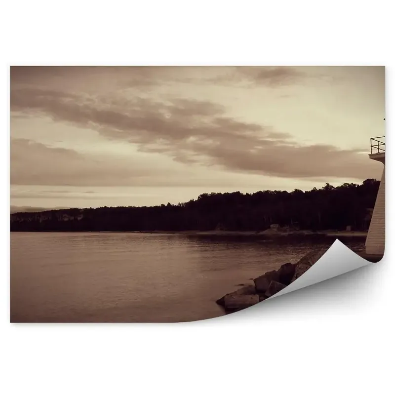 Decor fototapet Sepia coasta de coastă mare farul de mare Cumpărături sigure