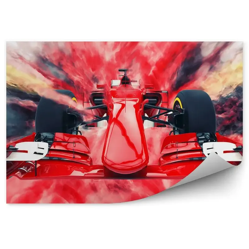 Cel mai vândut Fototapet perete Formula 1 mașină roșie de viteză pe fundal