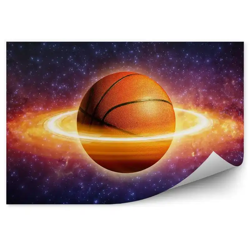 Reducere Fototapet pentru perete mingea de baschet planetă cer stele galaxie