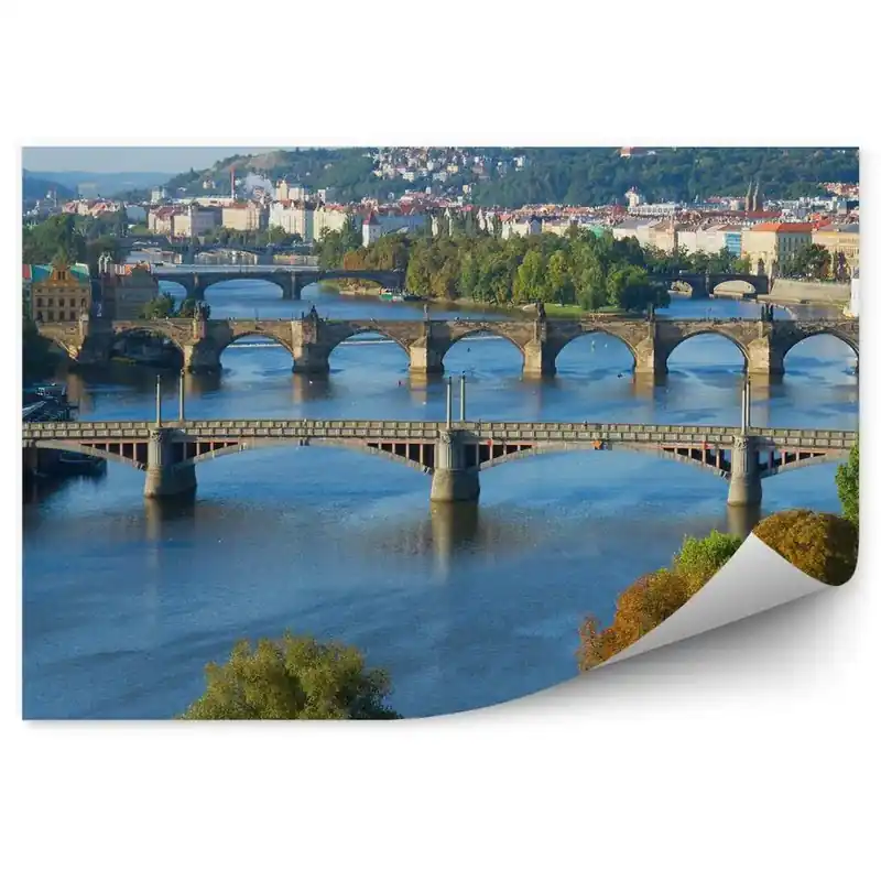 Chilipir Decor fototapet Vedere cu ochii de pasăre a podurilor din Praga