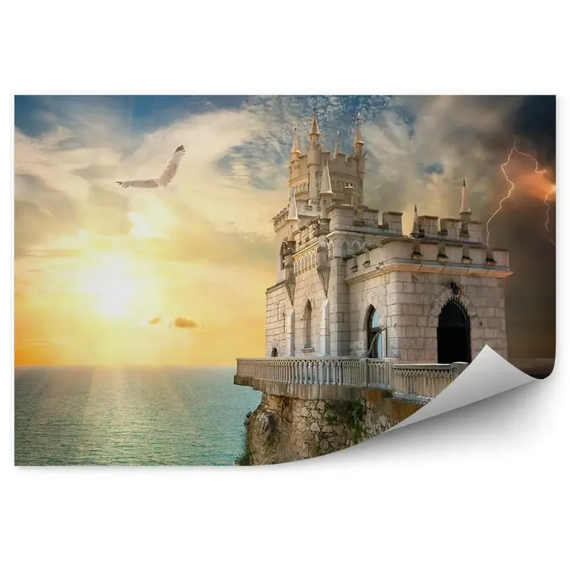 Promoție Fototapet castel la orizont păsări de mare păsări de mare