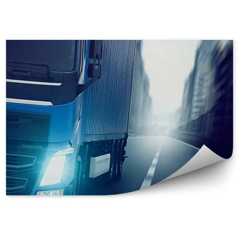 Fototapet vintage Camion pe o stradă din oraș Plată securizată