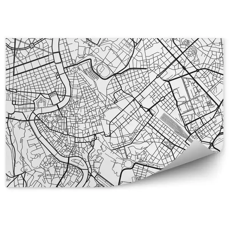 Doar azi Fototapet pentru perete Plan de oraș Londra plan de oraș alb-negru