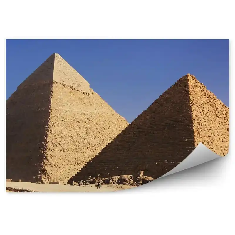 Fototapet perete Marile Piramide din Giza turiști nisip Premium