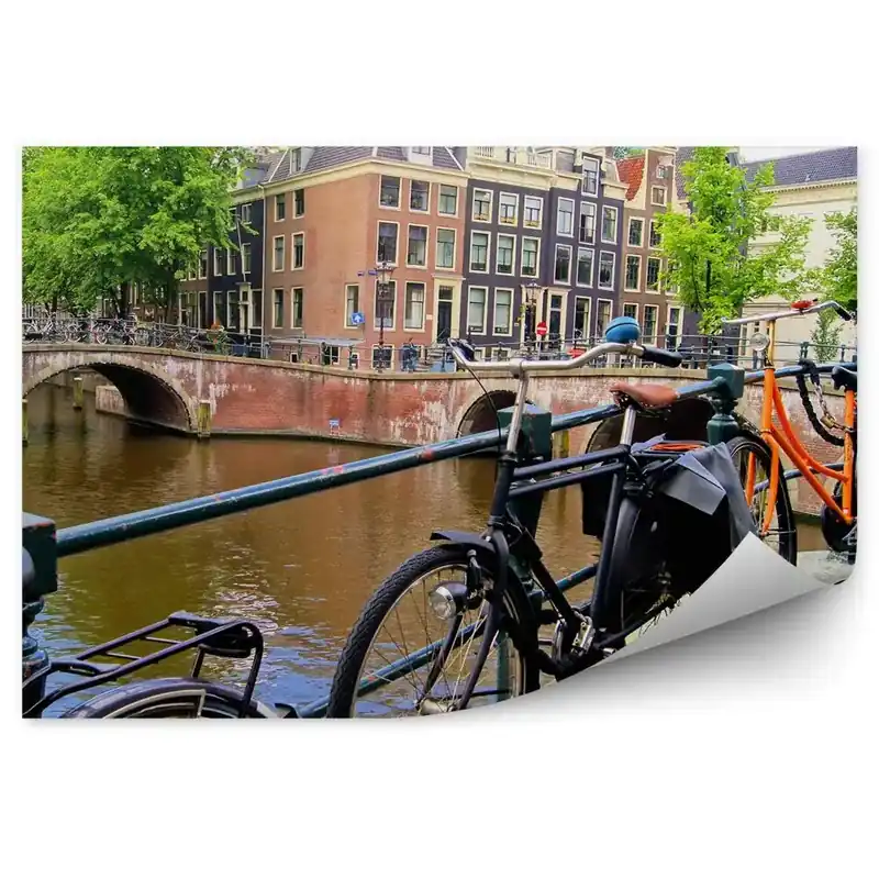 Bestseller Decor fototapet Podul peste canal în Amsterdam cu biciclete oraș